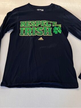 adidas Women's Navy Long-Sleeve 'Respect Irish' Graphic Tee
